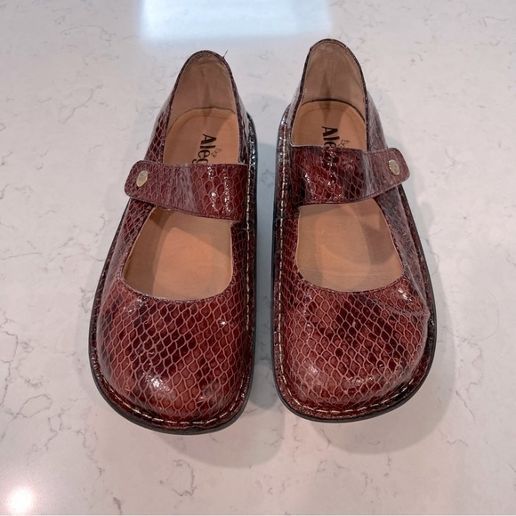 ALEGRIA Textured Patent Slip-On Mary Jane Snake Print Leather / EU 37 / US 7-7.5 - Picture 5 of 16